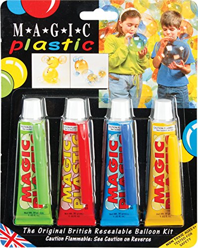 Magic Plastic Grün, Rot, Blau & Gelb - Weiderverschließbar Ballon Kit Rohr 30g (4er packung)