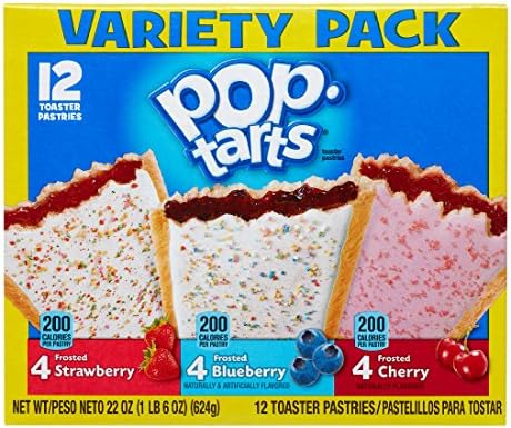 Pop-Tarts, Frosted Strawberry Frosted Blueberry and Frosted Cherry (Pack of 2) total 24 Count