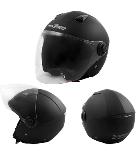 TOP DRIVE Casco Jet Moto Scooter Omologato ECE 22-06 – Doppia Visiera Antigraffio, TG M