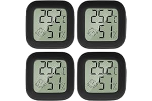 PAIRIER Mini Igrometro Termometro Digitale LCD grande da,4 Pezzi Termometro Ambiente Interno per Casa, Camera da Letto, Baby Room, Ufficio, Serra, Cantina