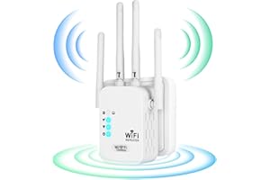 GENERICO Ripetitore WiFi 1200Mbps,Range Extender Wifi 5G + 2.4G Amplificatore Segnale WiFi,4 Antenne,2 Porte LAN,Segnale WiFi Copertura 200 ㎡,Ripetitore Wifi Potente per Casa e Ufficio