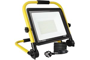 PSATFITO G 150w Led Baustrahler,15400 Lm Lm Superhelle Arbeitsleuchte,Tragbares Baustrahler,6000k Tageslichtweiß,Ip66 Wasserdicht,Eu-Stecker Bauleuchten mit 3.5M Kabel und Schalter für Werkstatt,Garage,Garten