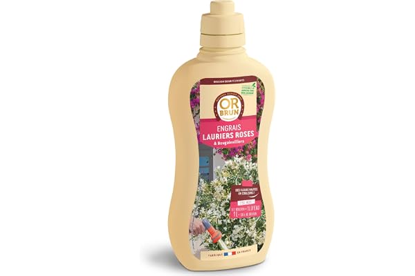 OR BRUN Engrais Lauriers & Bougainvilliers - 1L - Favorise La Floraison & Améliore La Croissance - Fabriqué En France - Utilisable En Agriculture Biologique OBRECLLAURIER1