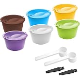 6pcs Refillable Capsules for Nespresso Dolce Gusto 2 Spoon 2 Brush