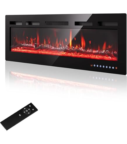 Chemin'Arte Wand Elektrische Haard Lounge Medium Zwart 82 cm met LED