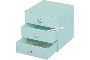 INTERDESIGN iDesign Drawers Cassetti Porta Trucchi, Mini Cassettiera Di Qualità Per Make Up, Bijoux Ecc., Cubi Porta Cosmetici Con 3 Cassetti, Plastica Verde Menta