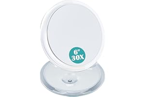 B Beauty Planet Miroir Grossissant x 30, Miroir de Voyage pour Maquillage, 15 cm de diamètre