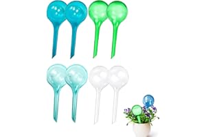 TUBAWD 8Pcs Plant Watering Devices, Plant Watering Globes, Self Watering Plant Spikes Plant Watering Globes Stakes Automatic Self-Watering Waterers System for Indoor Outdoor Plants Green Transparent