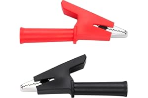 4 Stück 20A Vollisolierte Krokodilklemmen, Hanibos Hochleistungs Krokodilklemmen mit 4mm Bananenbuchse für die elektrische Prüfung von Autobatterien