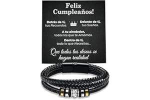 SOFIA FERRER Regalos Para Hombres De 50 Años, Pulsera Cuero, Regalo Hombre Cumpleaños, Brazalete Cuero, 40 Cumpleaños Hombre, Regalos Originales Para Hombres 50 Años, Padre, Hermano