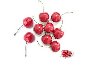 GENERIC 25PCS Artificial Cherry Decor - Lifelike Fake Fruit Set for Home & Party Decoration - Realistic Red Simulation Cherries (2.5cm)