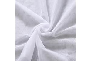 Whakano 3m Tüll Stoffe zum Basteln,Meterware,Netzstoff Breite 220 cm,Stoffe zum Nähen,Dekostoff für Näharbeiten,Quilten DIY Basteln Handwerken,Scrapbooking,Vorhänge,Kostüm Kleid Bekleidung,Weiß