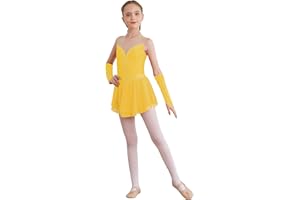 Oyolan Maillot de Patinaje Artístico Con Falda Tutú para Niña - Gimnasia Rítmica, Ropa de Patinador, Traje de Baile Salsa Samba