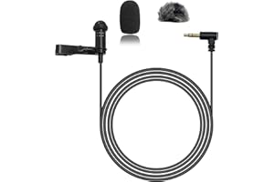 NewTH Lavalier Lapel Microphone Condenser Mic Condenser Wired Clip On Lav Microphone for Rode GO II Wireless Pro,for DJI Wireless Mic 2 (90 Degree 3.5mm TRS Plug for DJI and for Rode)