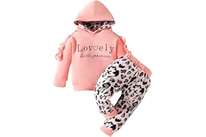 LUVCES Ropa Niña Pequeñas Sudadera de Manga Larga Capucha Floral Tops + Pantalones Conjuntos Otoño De Diadema Para Niñas