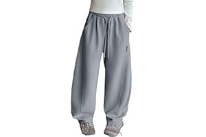 GENERIC Pantalon de survêtement ample doux pour jeunes avec cordon de serrage - Jambe large - Pantalon de jogging d'école pour enfants garçons et filles - Uni - Poches droites surdimensionnées