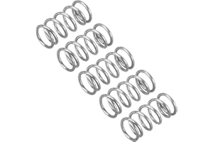 QUARKZMAN 5 Stück Druckfeder, 0.6 x 5 x 10 mm Druckfedern Feder Federn Zugfeder Zugfedern Spring Spiralfeder Spiralfedern Sprungfeder Stahlfeder 304 Edelstahl, Silber