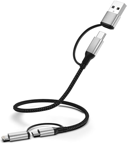 goobay 70278 2 in 1 USB C a USB C e USB A Cavo/Cavo USB tessile max. 60