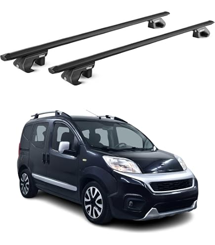 Barras De Techo Para Fiat Fiorino 3 (2008-2025) | Modelo ACE-1, 3 Barras De Aluminio Gris | Carga Hasta 75 Kg En Movimiento