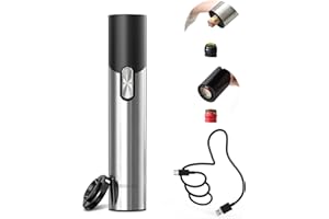 CIRCLE JOY Cavatappi Elettrico per Vino e Birra 2-in-1 Apribottiglie Elettrici ricaricabile con Tagliacapsule, Regalo Creativo per Amanti del Vino