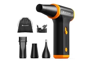K&F CONCEPT Mini Soffiatore Elettrico, Aria Compressa Air Duster 5000mAh, Motore Senza Spazzole, con 3 Ugelli per la Pulizia di PC Computer, Tastiera, Casa, all'Aperto e Auto