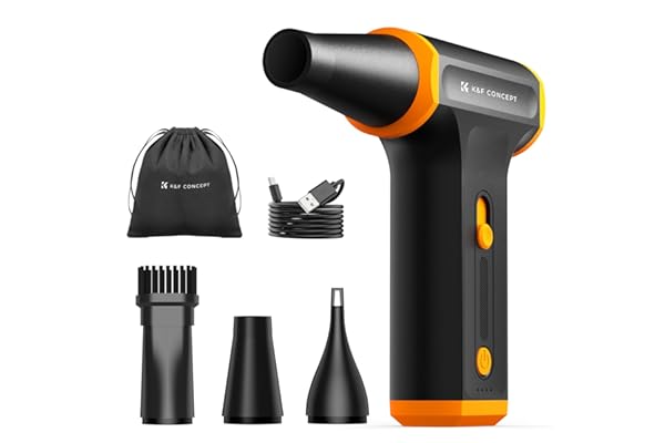 K&F CONCEPT Souffleur Air Comprimé - Nettoyant PC Air Comprimé 120000RPM, Mini Souffleur Réglable Vitesse, Charge Rapide, Souffleur de Poussière pour Ordinateur, Clavier, Maison, Extérieur et Voiture
