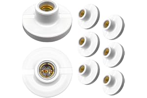 WPQIUZS Portalampada E27 in Ceramica 8 Pezzi Porta Lampada da Soffitto Base in Plastica Tonda Bianco Lampada di Vite Socket Portalampada da Parete Attacco E27 Portalampada da Plafoniera per Garage Corridoio