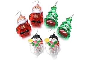 Zoylink Christmas Drop Earrings Light up Earrings Creative LED Earrings Dangle Earrings for Christmas Party Holiday