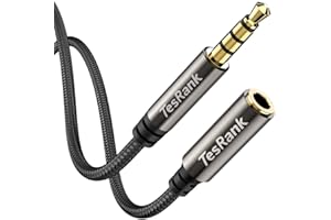 TesRank Cavo di Prolunga Jack 3.5mm, Cavo di Prolunga Aux 4 Contatti Maschio a Femmina in Nylon Intrecciato Compatibile con Nintendo Switch, Smartphone, Tablet, 2M