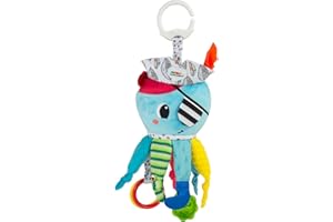 Lamaze Baby Spielzeug "Captain Calamari, die Piratenkrake" Clip & Go, Hochwertiges Kleinkindspielzeug, Stärkung der Eltern-Kind-Beziehung, Baby Spielzeug, 0-6 Monate