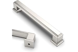 9BUILD 10 Pack 128mm Brushed Satin Nickel Cabinet Pulls - Kitchen Cupboard Handles - Zinc Alloy, 100% - Nickel