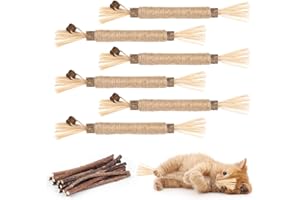 OSDUE Palitos de Catnip para Gatos, 21 Piezas Masticar Palos Gato Naturales Matatabi Silvervine Palos Juguetes de Hierba Gatera de Limpieza de Dientes y Liberación de Estrés Palillos para Masticar