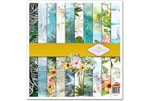 ITD Collection - Emballage Scrapbooking 12 x 12 pouces, Papier Scrapbooking, Papier Décor, Papier Carton - 310 x 320 mm (Tropical dreams -SLS-010)