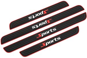 EXNEMEL Battitacco per porta 4 pezzi, Autoadesive Battitacco Anteriori e Posteriori per Auto Protettive, Protezioni Per Davanzali Per Porte Auto, Adesivi per Battitacco in Gomma Morbida in per Auto