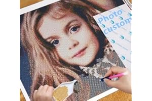 GuoPi Diamond Painting Photo Personnalisée Diamant Broderie 5D Diy Painting,Personnalisée Privée,Diamant Rond Complet De,Adapté À La Décoration De Maison, Cadeaux（Round30X30cm）, Round, 30x30cm