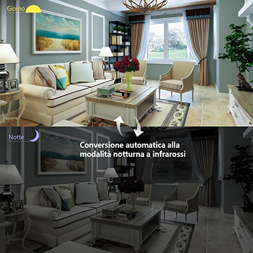 Sricam Telecamera di Sorveglianza 720P Wireless, Obiettivi Ruotabile, Audio Bidirezionale, ModalitÃ  Notturna a Infrarossi, Controllo Remoto, Compatibile con iOS e Android e PC