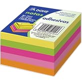 Dohe - Square Sticky Notes (250 pcs.) - Size 5x5 cm, 5 Colours: Yellow, Green, Pink, Orange and Fuchsia, Easy Paste on Variou