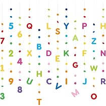 GEBETTER 12Pcs Guirnaldas Colgantes Multicolor Doble Cara Letras ...