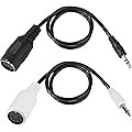 BTFO 2pcs Adaptateur MIDI Type-A vers 3,5mm, 35,5cm Câble Breakout MIDI Femelle vers TRS 3,5mm Mâle Convertisseur Audio pour Claviers Synthés & DAWs (Noir, Blanc)