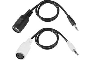 BTFO 2st Typ-A MIDI till 3,5mm Adapter, 35,5cm MIDI Female till TRS 3,5mm Male Breakout-Kabel Ljudomvandlare för Keyboard Syn