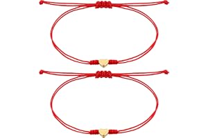 ADLABLD 2 stycken vänskapsarmband, justerbara röda hjärtarmband, flätade armband för kvinnor, kärlek och skydd, för alla hjär