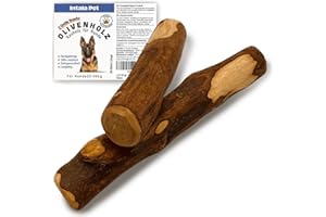 INTALA PET Olivenholz für Hund Large 2 Stuck, Kauholz für Hunde L Holzknochen Natürlicher Kauknochen Kausnack Kaustange