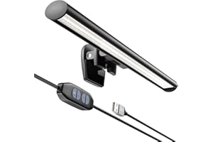 Lampara Monitor para Portatil GlobaLink,26cm Lámpara de Escritorio,Lámpara Lectura Colgante,LED Luz con Alimentación USB,54 LEDs de 3 Colores y 10 Modos de Brillo Regulables,Luz Amigable para sus Ojos