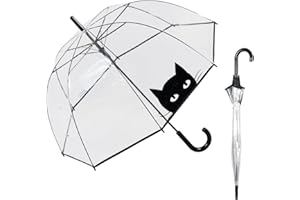 Le Monde du Parapluie - Parapluie cloche transparent automatique - anti-vent coup-vent - 8 baleines en fibre de verre - solide