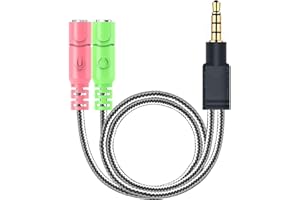 MillSO Kopfhörer Adapter (Nicht für Zwei Kopfhörer), 3.5mm Audio Klinke Y Kabel (3.5mm Stereo Stecker auf 2X 3,5mm Buchse) für PC Gaming Headset, TRS Mikrofon, PS4, Xbox One, Smartphones und Laptop
