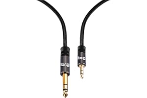 IBRA 6.35mm 1/4" to 3.5mm 1/8" Cable 5m 6.35mm male to 3.5mm male Audio Cable adapter Nylon Mesh for iPod, Laptop,Home Theater Devices, and Amplifiers 6.35 to 3.5