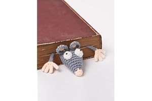 ANZRLE Lesezeichen häkeln, Lesezeichen personalisiert kinder, 3D Cartoon Tiere - Lustiges Geschenk für Geburtstags, Schüler, Junge, Mädchen, Lehrer, Studenten, Und Buchliebhaber (Maus)