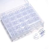 YEQIN 25 Pcs Bobbins for Sewing Machine, Sewing Bobbins with Case, Sa156 Bobbins, Bobbins Class 15, Plastic Bobbins Compatibl