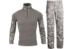 Uugood Combat Shirt Pant Tactical Anzüge Armee Militär T-Shirt Paintball Ausrüstung Taktische Kleidung Bundeswehr Langarm Multicam Uniform für Airsoft Paintball Jagd