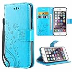 iPhone 6 Coque,Rabat Portefeuille PC Cuir Anti choc avec Béquille Housse Etui pour Apple iPhone 6 pour iPhone 6s Bleu